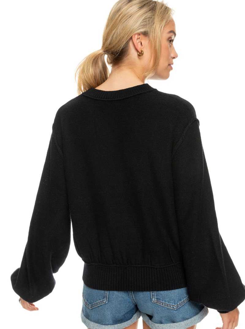 Chandails Roxy Loft Music Pullover Sweatshirt Femme Grise Foncé | 234015BTM