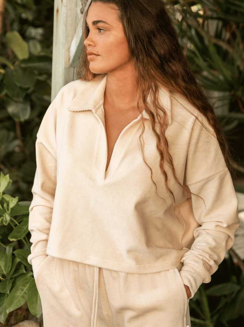 Chandails Roxy On The Route Again Long Sleeve V-Neck Top Femme | 485731LAY