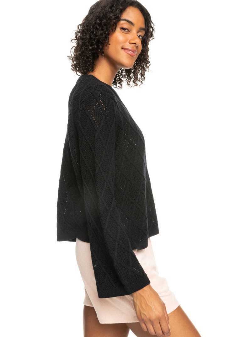 Chandails Roxy Paper Hearts Crew Neck Pull Femme Grise Foncé | 109654SIQ