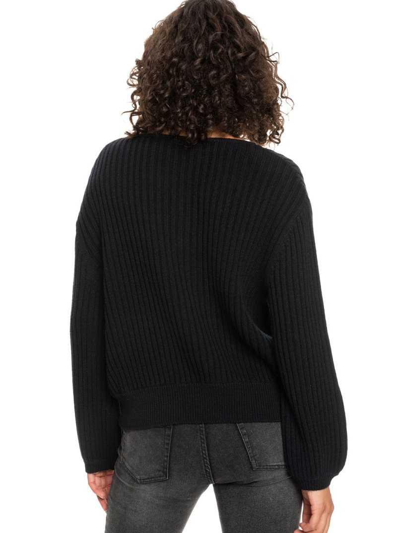 Chandails Roxy Siren Dream Nervuré Long Sleeve Pull Femme Grise Foncé | 467259VAE