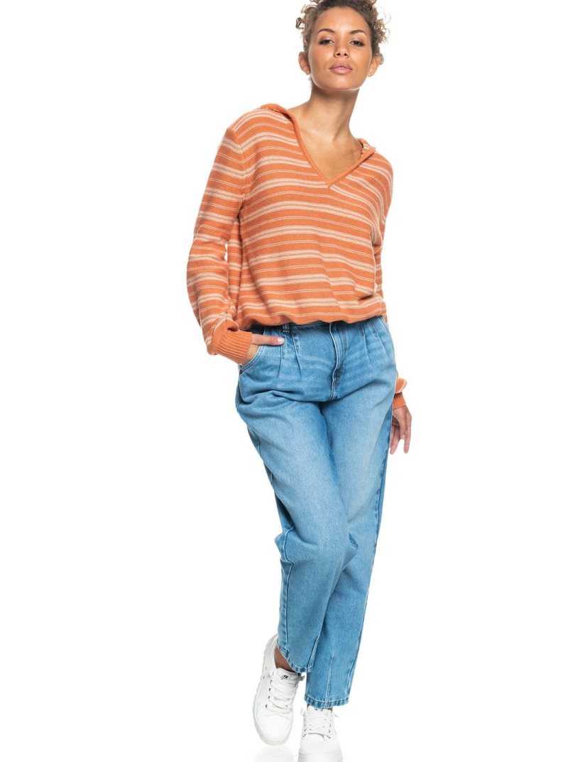 Chandails Roxy Turning Out Pull Femme Stripes | 942105HEK