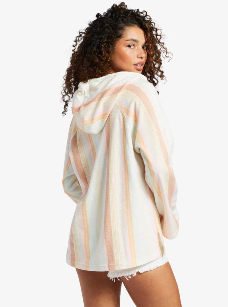 Chandails Roxy Wild And Free Poncho Style Hoodie Femme Stripes | 861920WJY