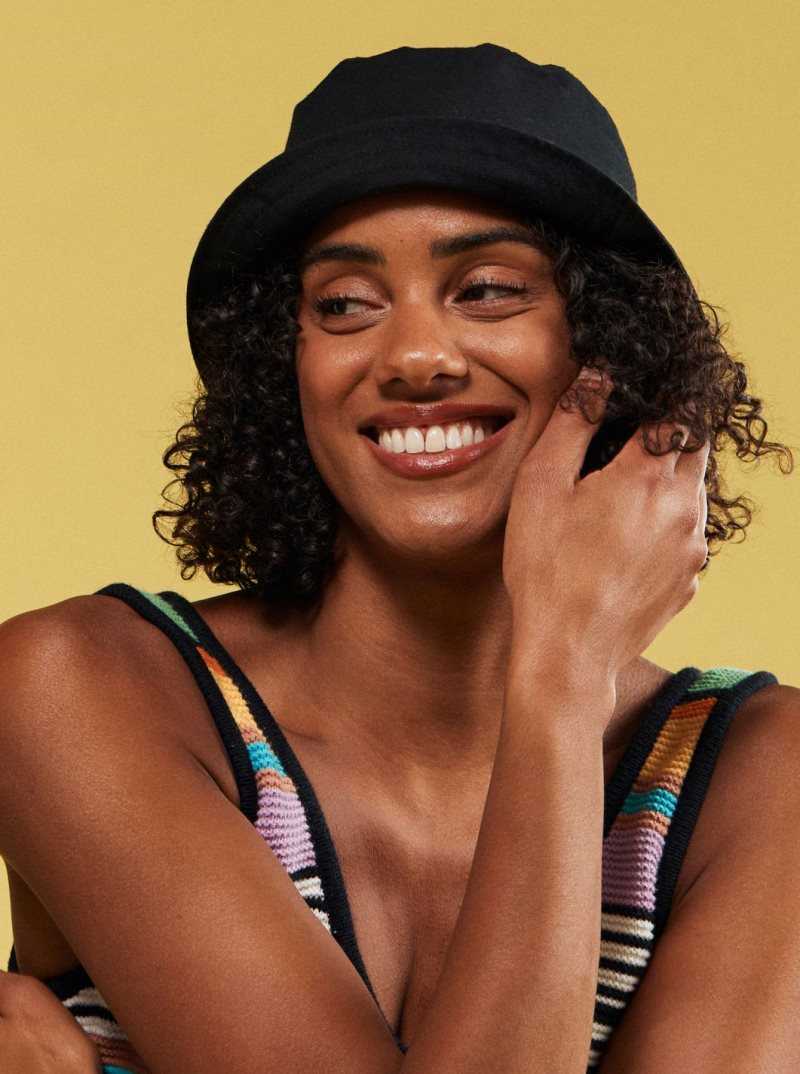Chapeaux Roxy Almond Milk Bucket Femme Grise Foncé | 182049QNG