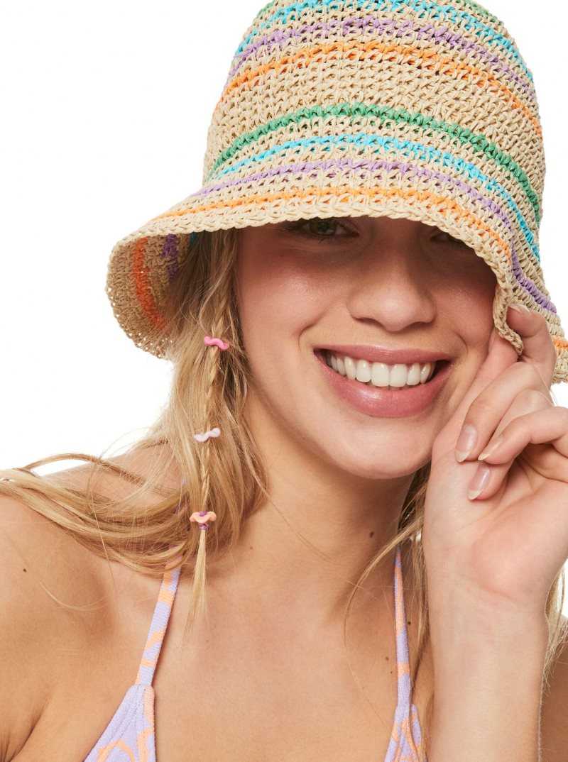 Chapeaux Roxy Barrier Reef Bucket Femme Beige | 059417HJW