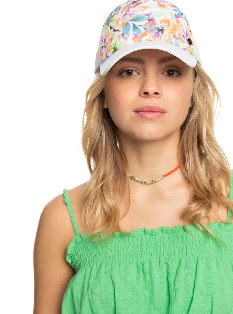 Chapeaux Roxy Beautiful Morning Trucker Femme Blanche | 159082UTV