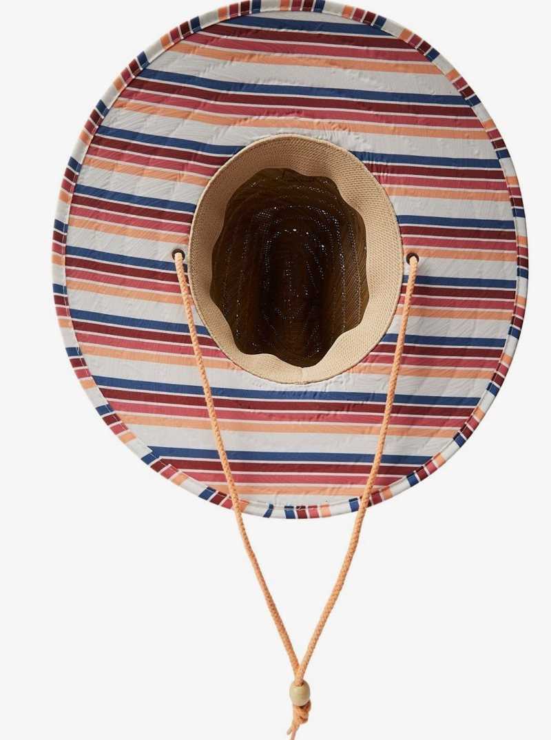Chapeaux Roxy Tomboy Straw Femme Blanche Stripes | 342069RSQ