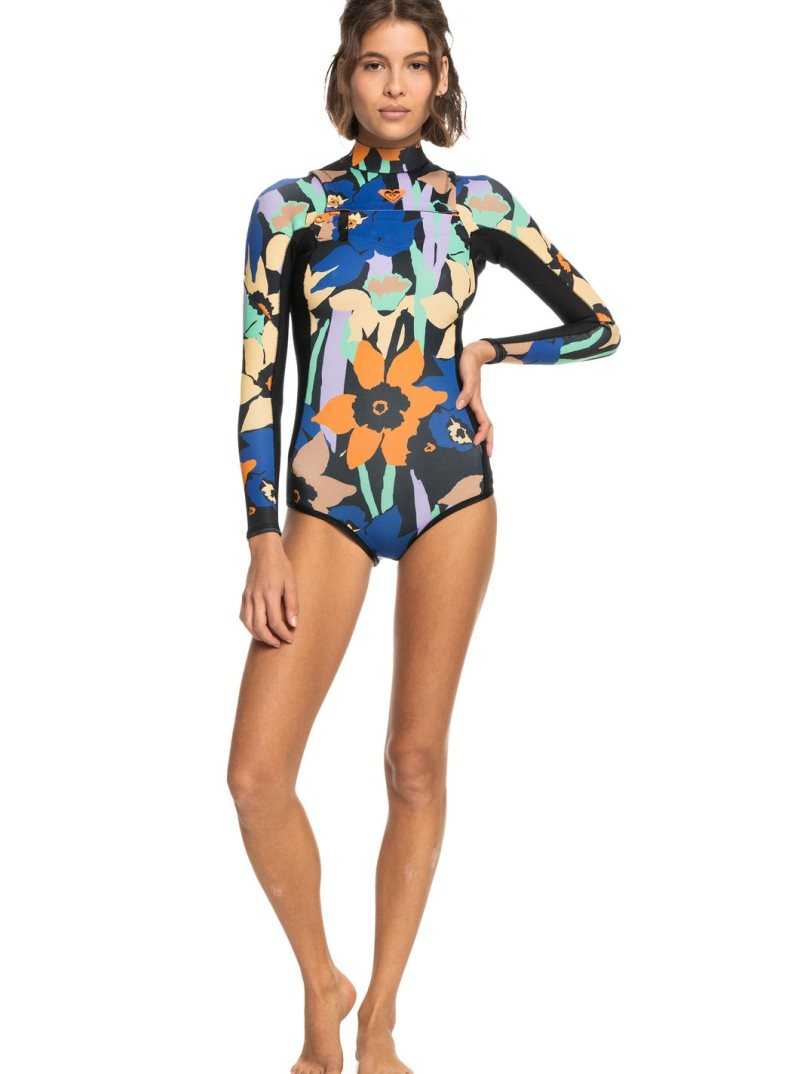 Combinaison En Néoprène Roxy 1.5mm Current Of Cool Long Sleeve Femme Grise Foncé | 428795GJF