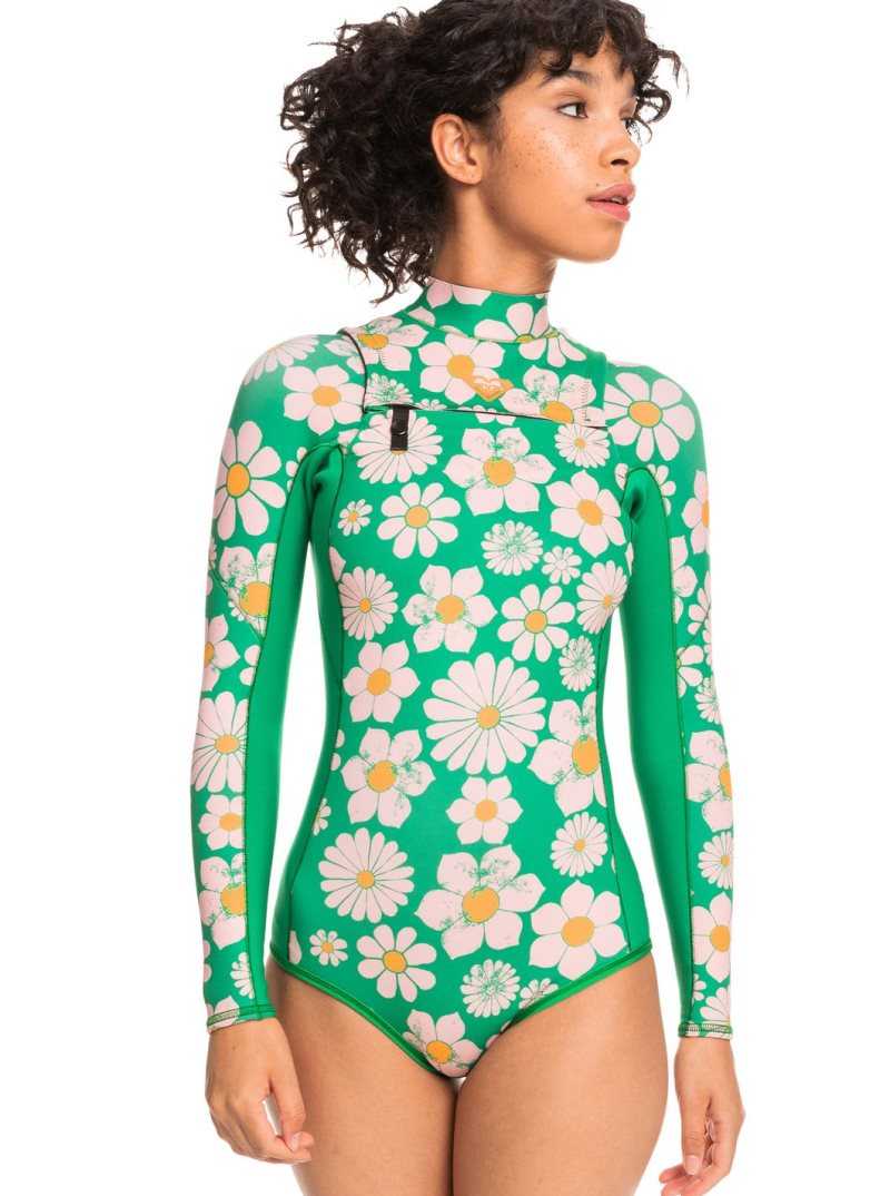 Combinaison En Néoprène Roxy 1.5mm POP SURF Cheeky Long Sleeve Femme | 934201ENL