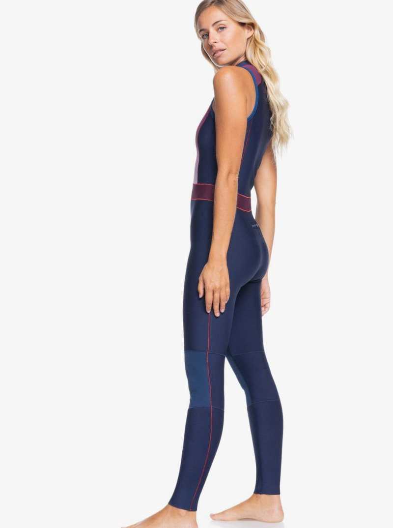 Combinaison En Néoprène Roxy 1.5mm Rise Collection Long john Femme Bleu Marine Rouge Violette Rouge Foncé | 621478JEI