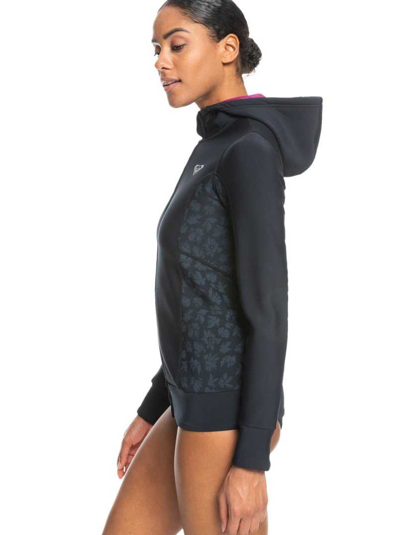 Combinaison En Néoprène Roxy 1mm Swell Series Jacket Femme Noir | 615407BNK