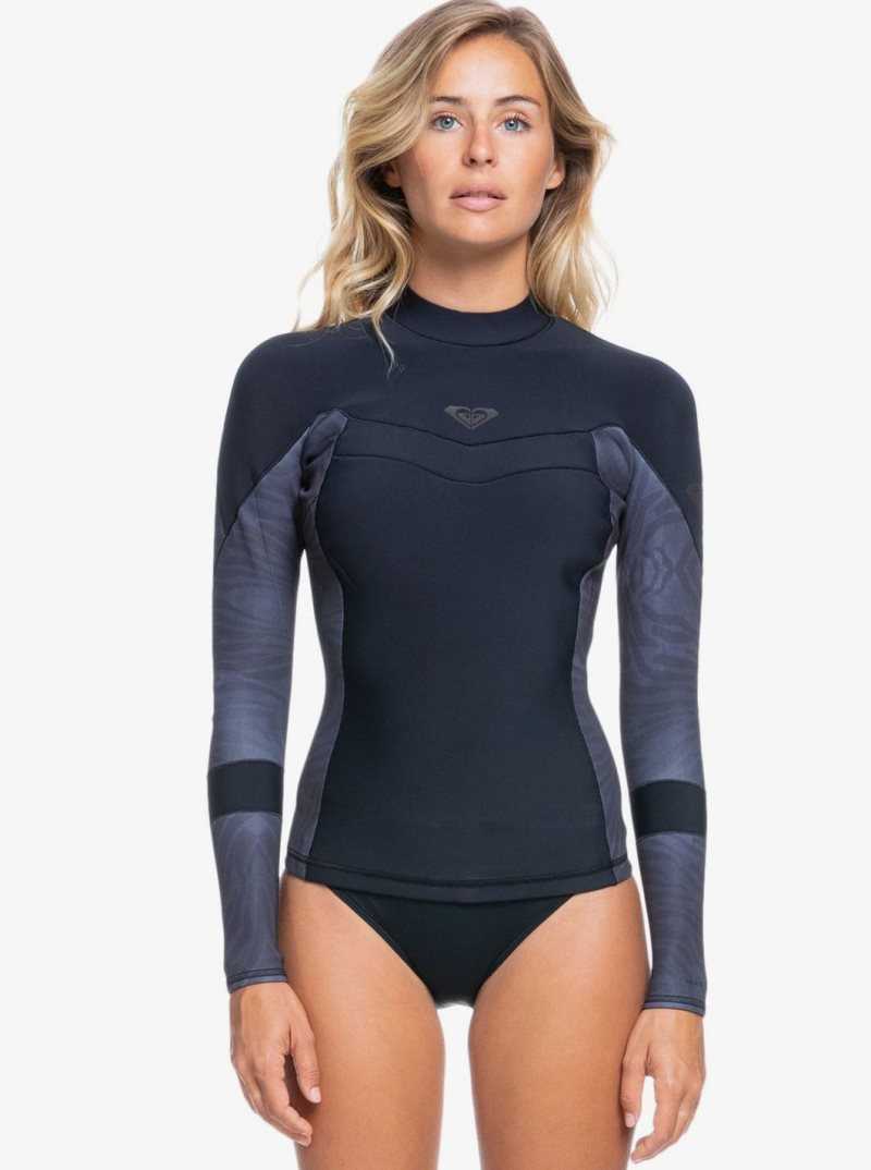 Combinaison En Néoprène Roxy 1mm Syncro L/SL Jacket Femme Noir | 415876YEI