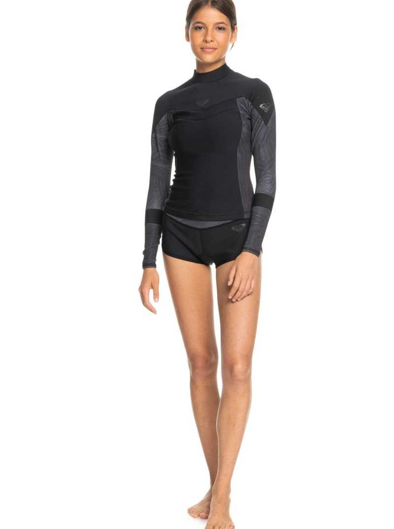 Combinaison En Néoprène Roxy 1mm Syncro Surf Shorts Femme Noir | 736192CPA