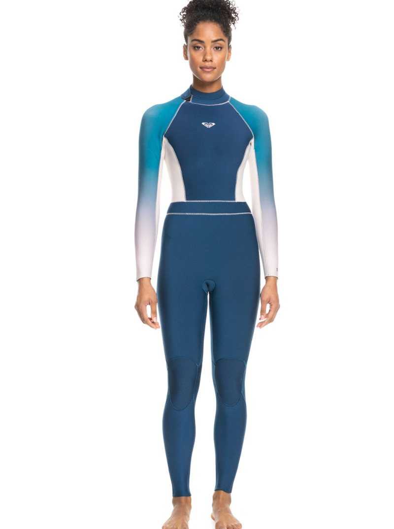 Combinaison En Néoprène Roxy 3/2mm Rise Back Zip Femme Bleu | 395268YZV