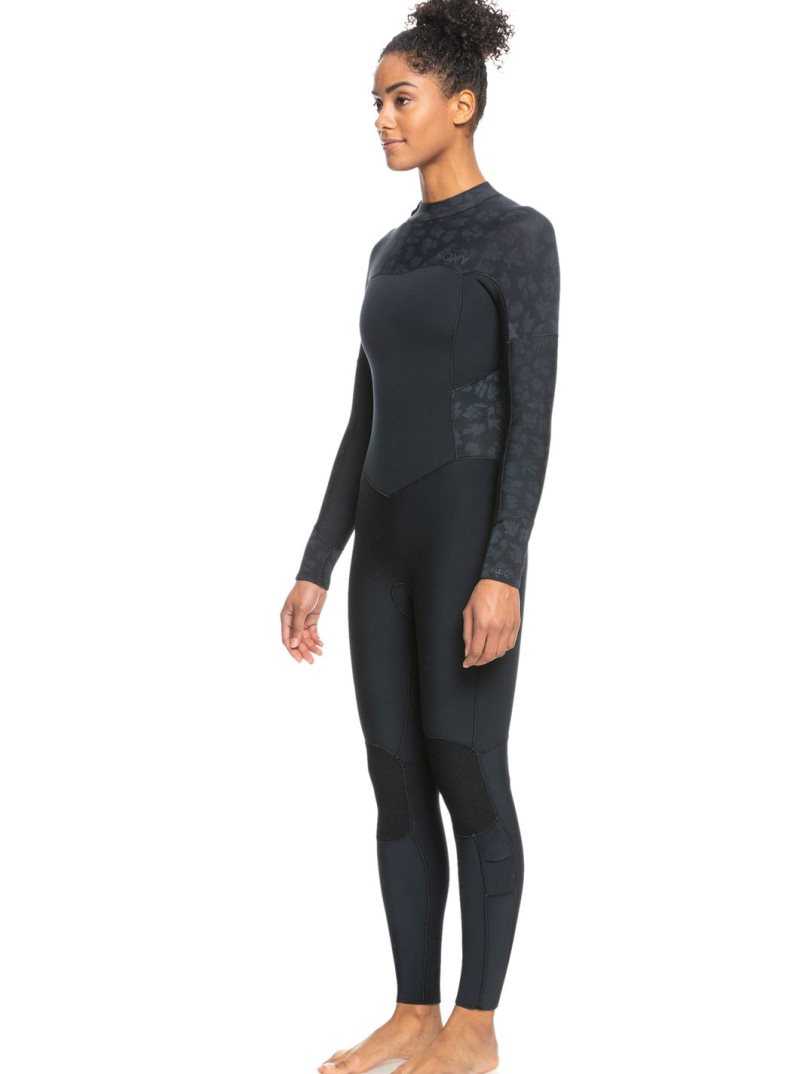 Combinaison En Néoprène Roxy 5/4/3mm Swell Series Back Zip Femme Noir | 906538DUE
