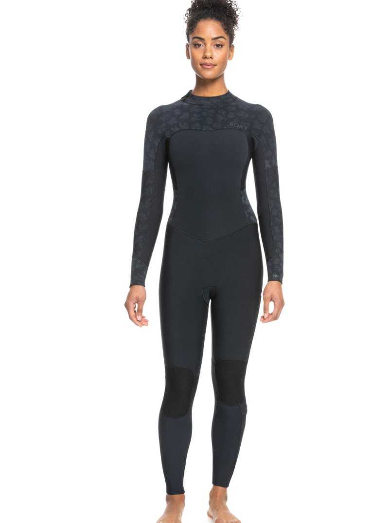 Combinaison En Néoprène Roxy 5/4/3mm Swell Series Back Zip Femme Noir | 906538DUE