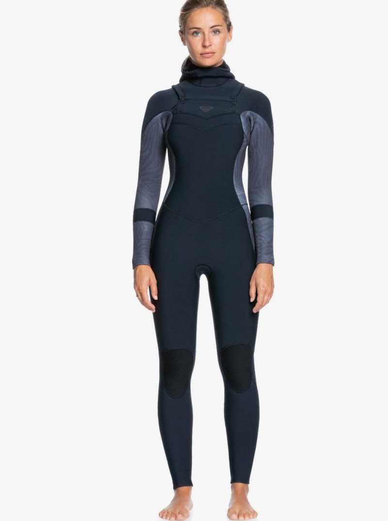 Combinaison En Néoprène Roxy 5/4/3mm Syncro GBS Encapuchonné L/SL Fullsuit Femme Noir | 498623KBO