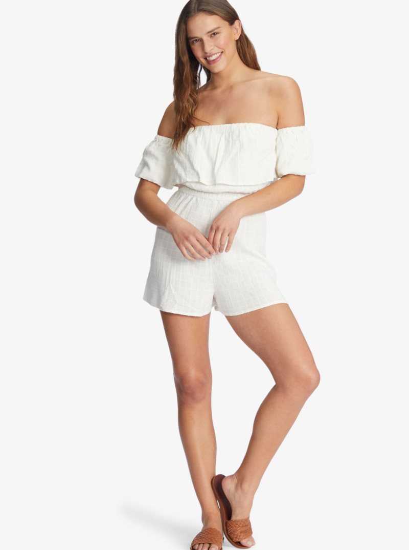 Combinaison Roxy Another Day Romper Femme Blanche | 056183MVD