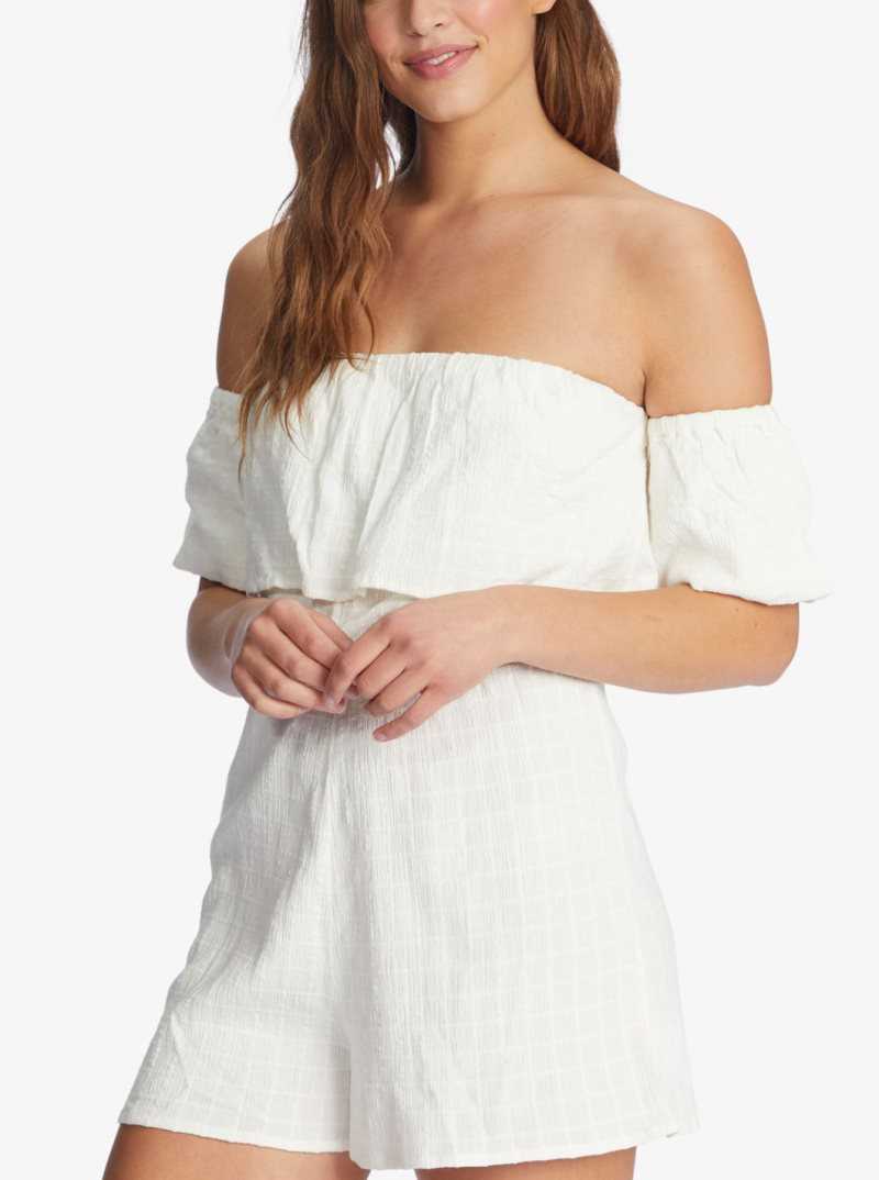 Combinaison Roxy Another Day Romper Femme Blanche | 056183MVD