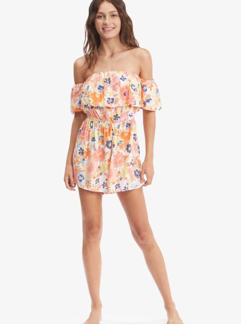 Combinaison Roxy Another Day Romper Femme Blanche | 206981OWE