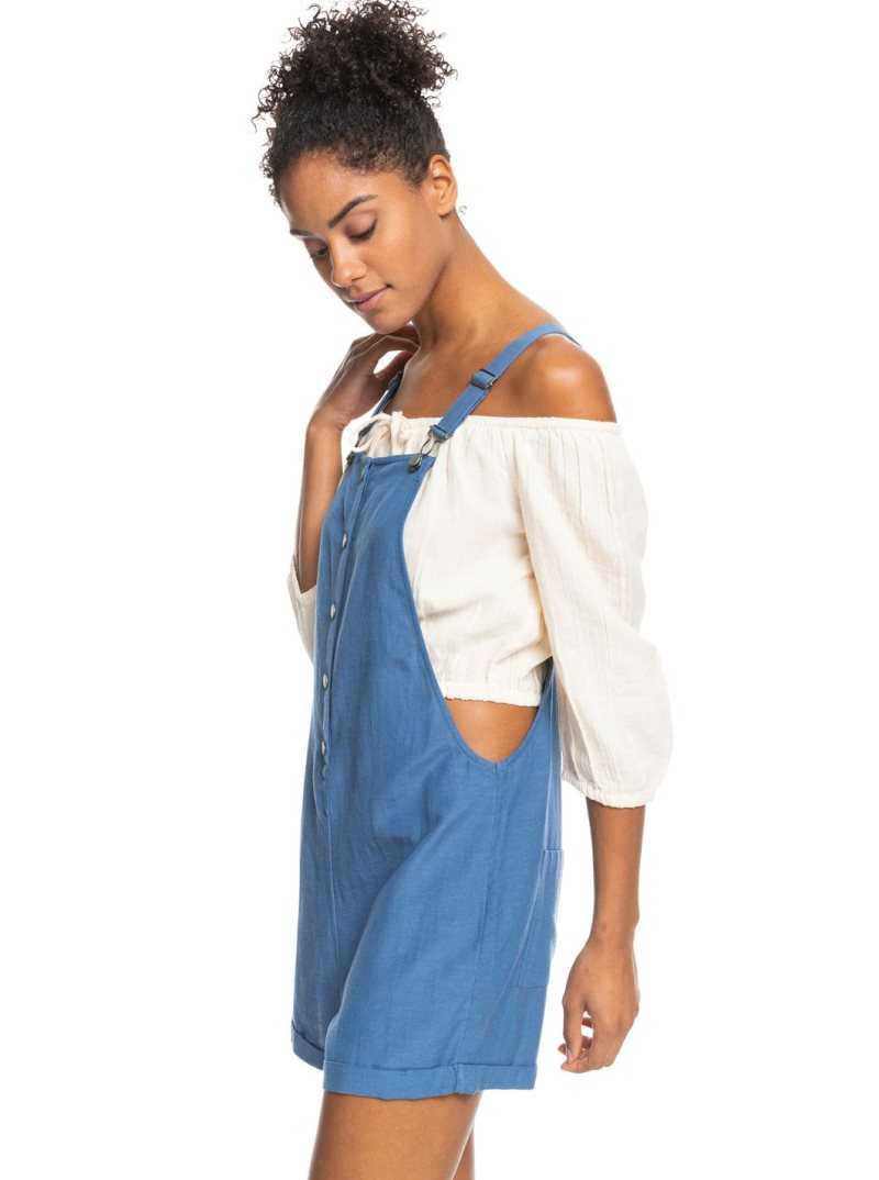 Combinaison Roxy Back To Goodbye Corta Overalls Femme Bleu | 297318ZOG