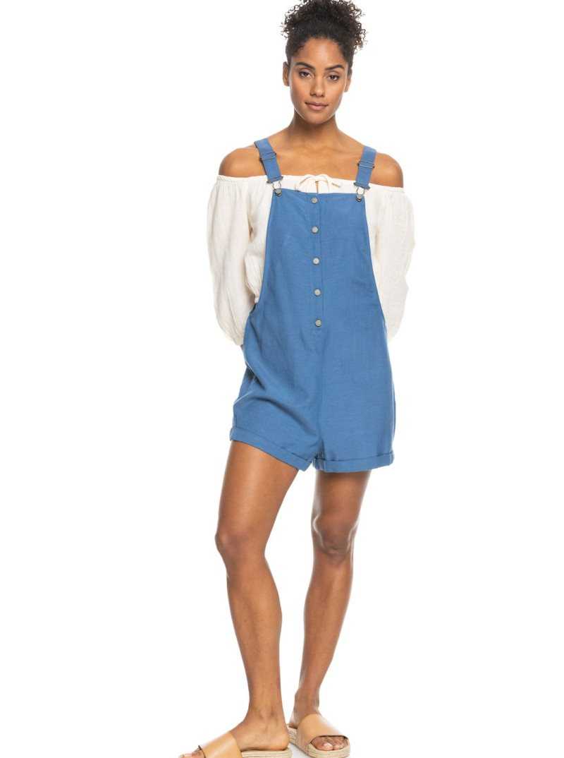 Combinaison Roxy Back To Goodbye Corta Overalls Femme Bleu | 297318ZOG