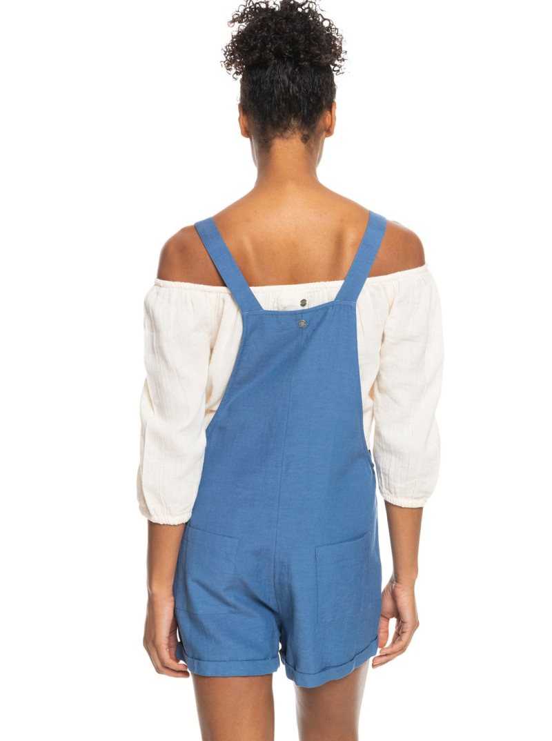 Combinaison Roxy Back To Goodbye Corta Overalls Femme Bleu | 297318ZOG
