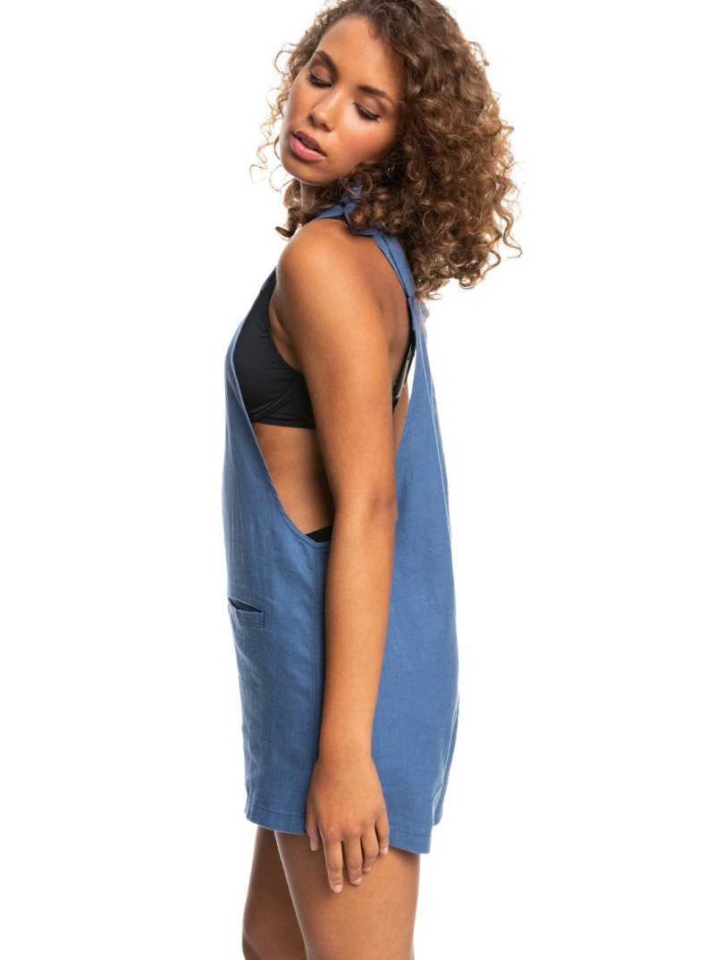 Combinaison Roxy Silver Sky Woven Romper Femme Bleu | 904321ACJ