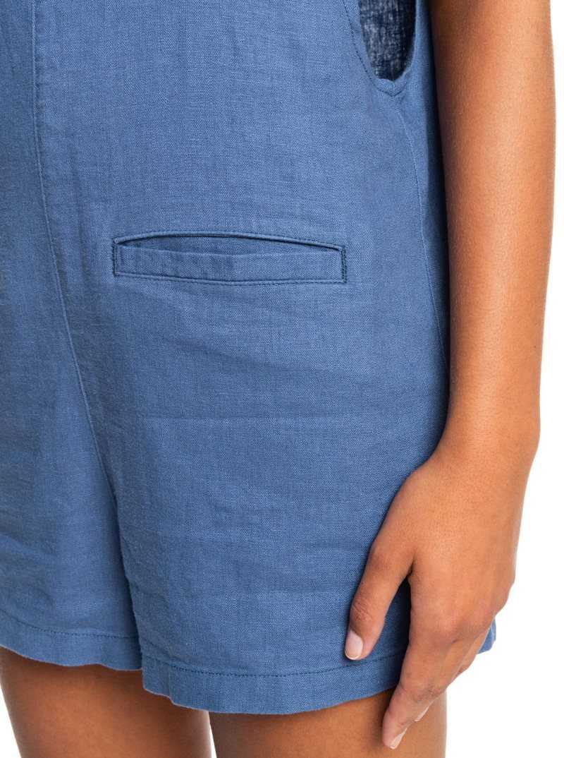 Combinaison Roxy Silver Sky Woven Romper Femme Bleu | 904321ACJ