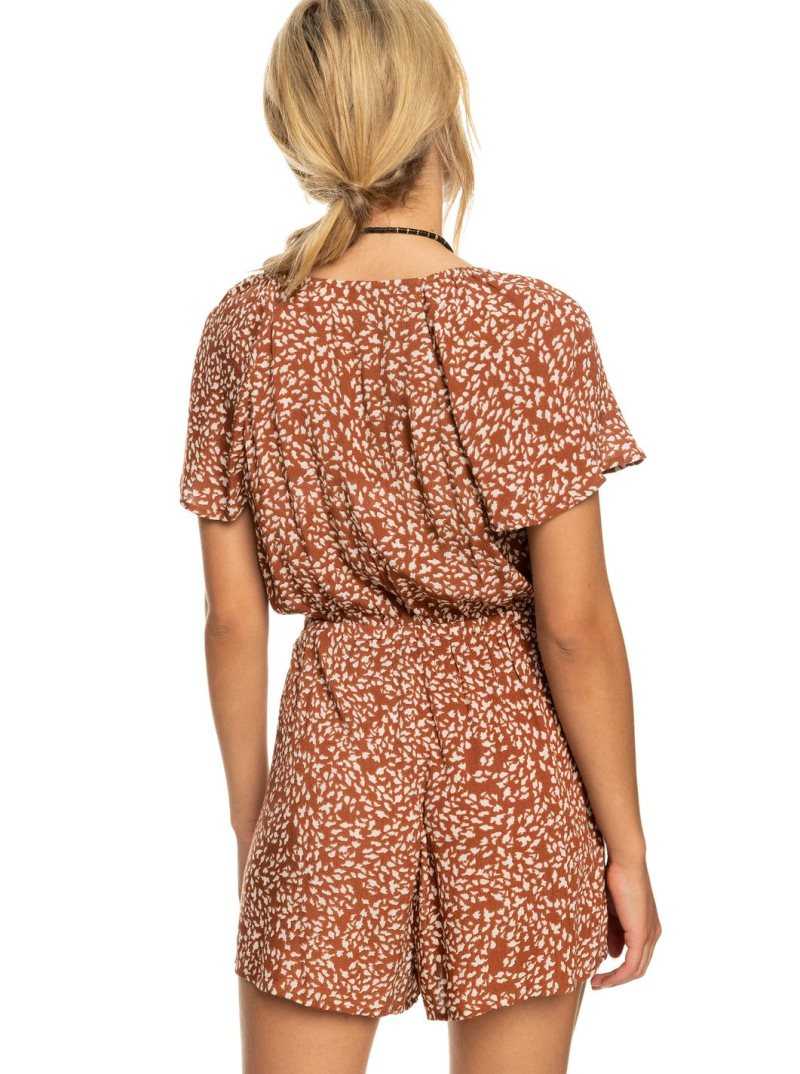 Cover Ups Roxy Cabana Blossom Beach Romper Femme Marron | 120974JNV