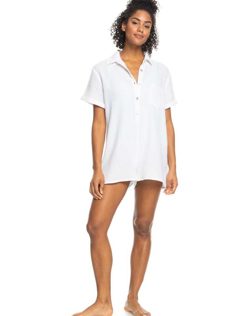 Cover Ups Roxy Loved By You Beach Romper Femme Blanche | 654238KBX