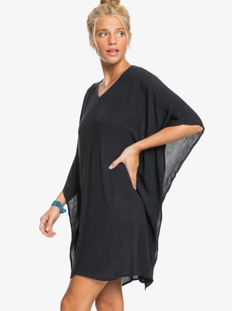 Cover Ups Roxy Moon Blessing Poncho Beach Coverup Femme Grise Foncé | 264105MVD