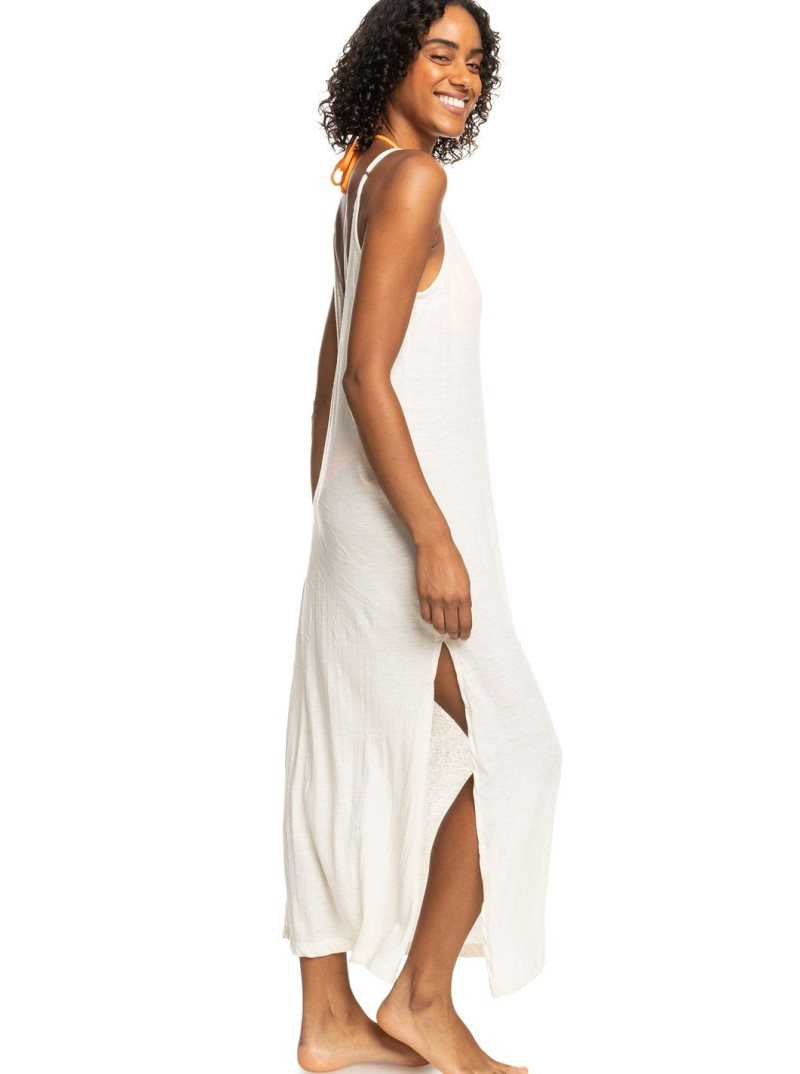 Cover Ups Roxy Salty Love V-Neck Femme Beige | 728310LFT