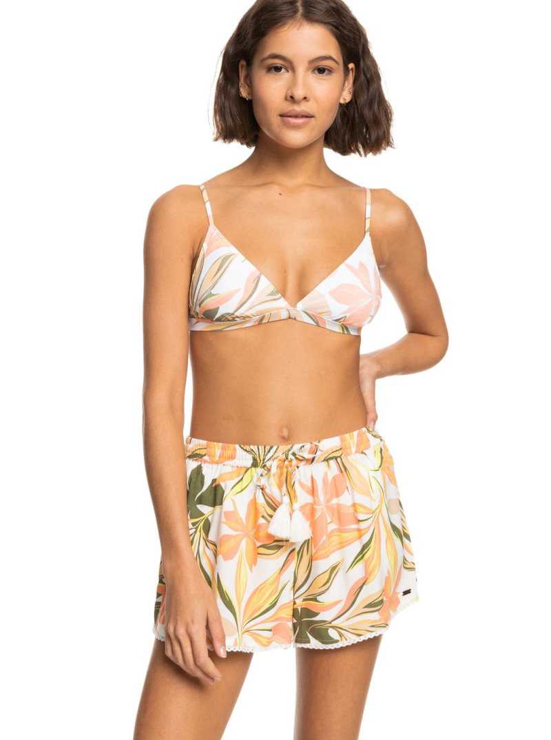 Cover Ups Roxy Salty Tan Shorts Femme Blanche | 167250GCD