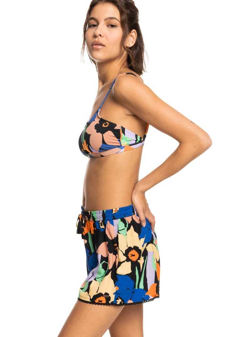 Cover Ups Roxy Salty Tan Shorts Femme Grise Foncé Fleur | 097825EWH