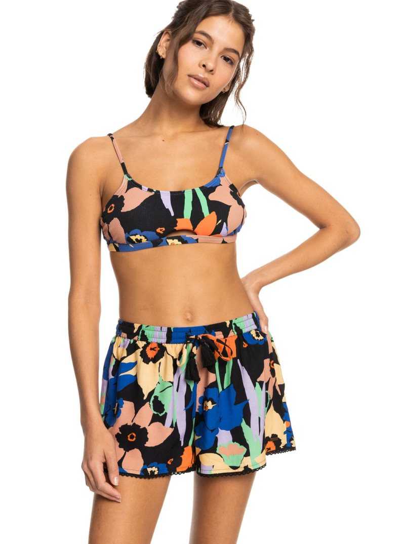Cover Ups Roxy Salty Tan Shorts Femme Grise Foncé Fleur | 097825EWH
