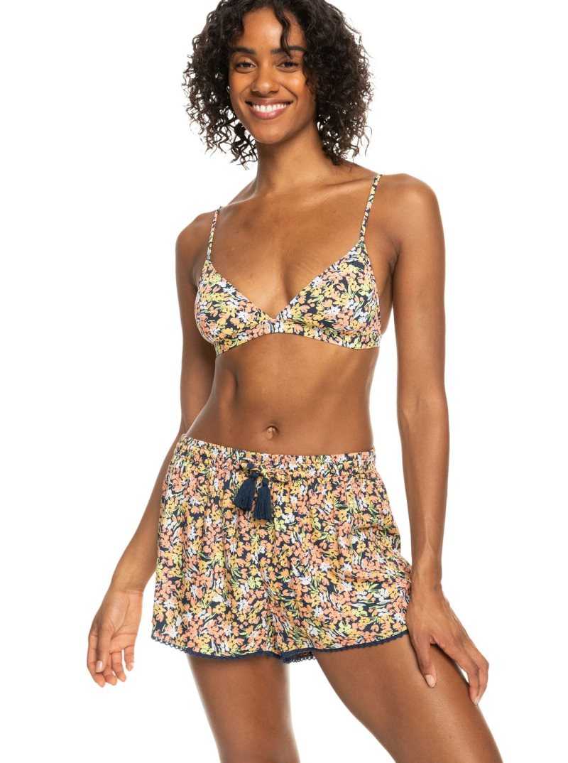 Cover Ups Roxy Salty Tan Shorts Femme Indigo | 049261WGU