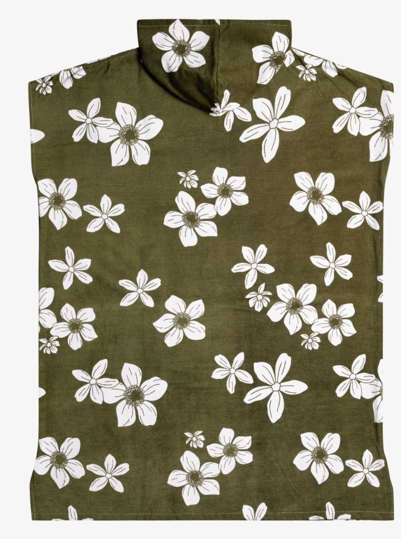 Cover Ups Roxy Stay Magical Printed Encapuchonné Changing Towel Femme Vert Olive Vert | 784563KBZ