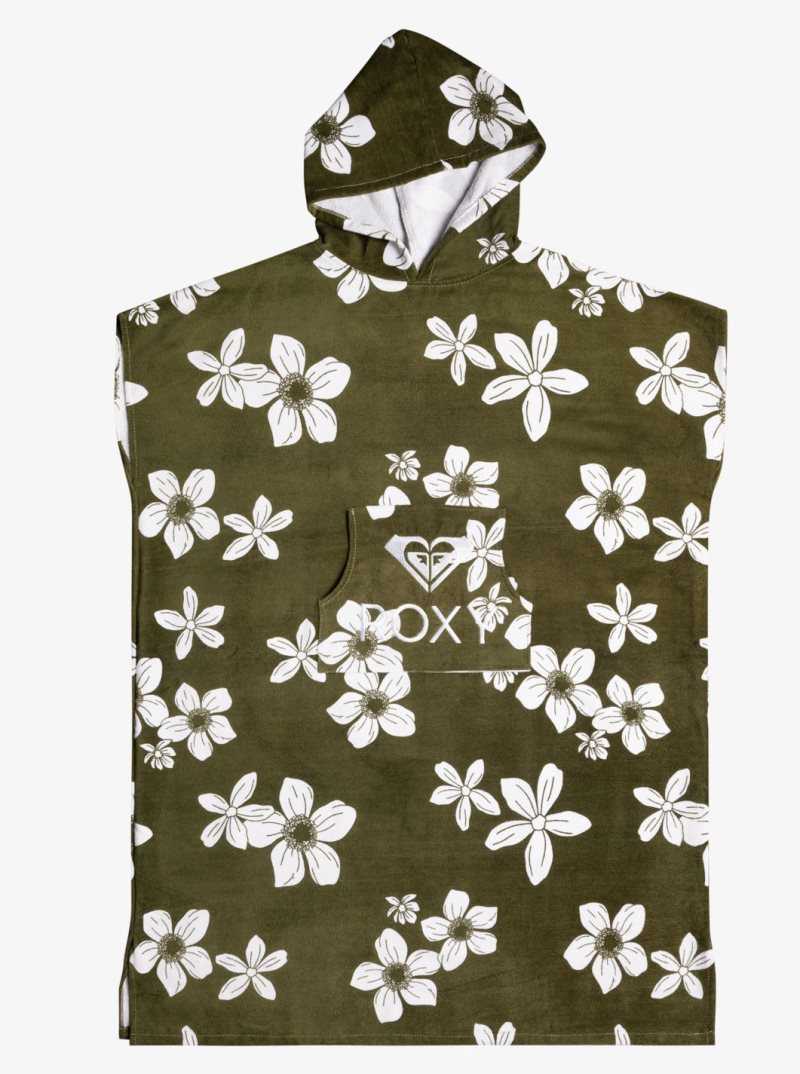 Cover Ups Roxy Stay Magical Printed Encapuchonné Changing Towel Femme Vert Olive Vert | 784563KBZ