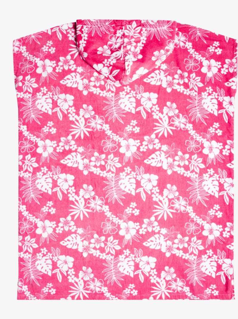 Cover Ups Roxy Stay Magical Printed Poncho Changing Towel Femme Rose | 501472IHN
