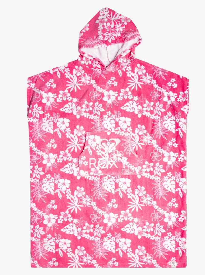 Cover Ups Roxy Stay Magical Printed Poncho Changing Towel Femme Rose | 501472IHN