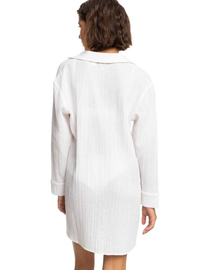 Cover Ups Roxy Sun And Limonade Shirt Femme Blanche | 076849SDB