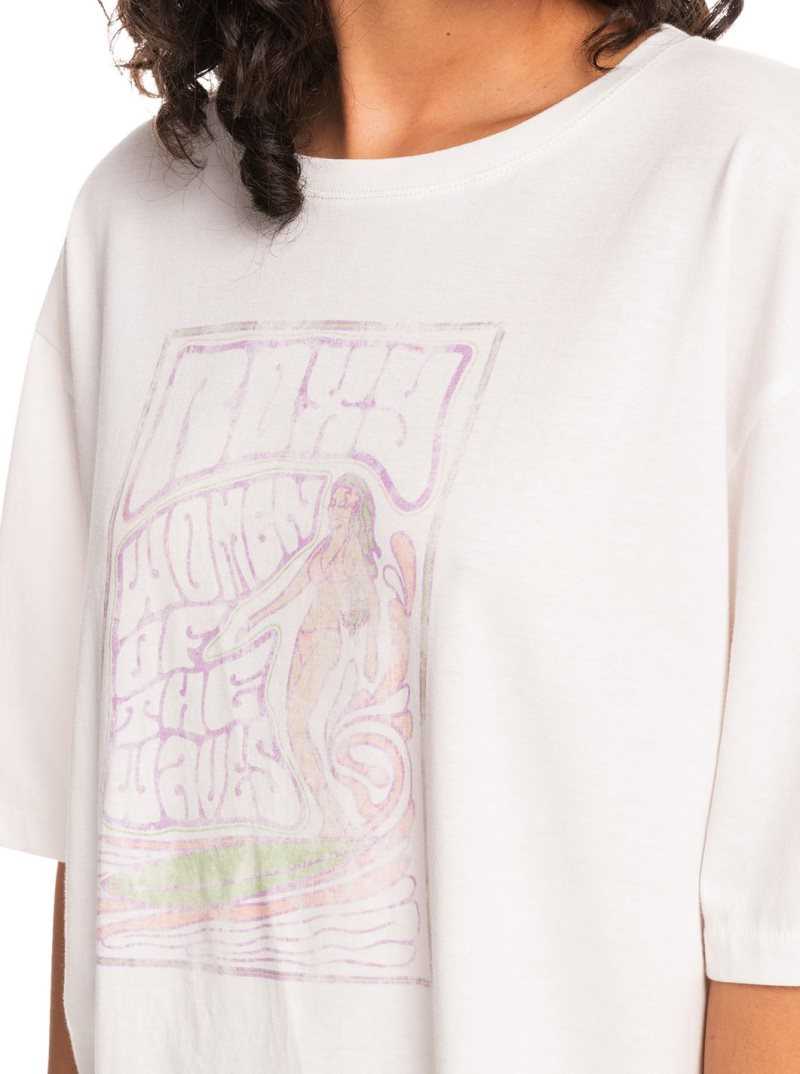 Debardeur Roxy Barrel Day T-Shirt Femme Blanche | 063285QES