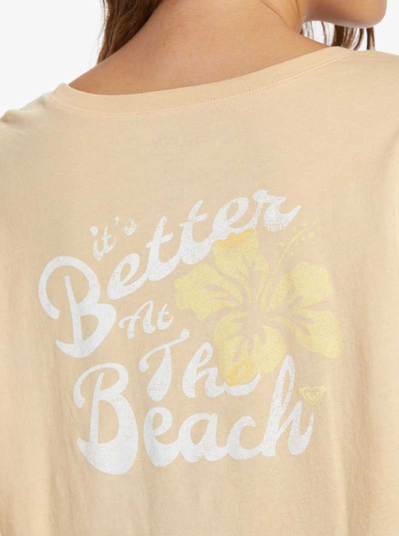 Debardeur Roxy Better Beach T-Shirt Femme Beige | 740859LXE