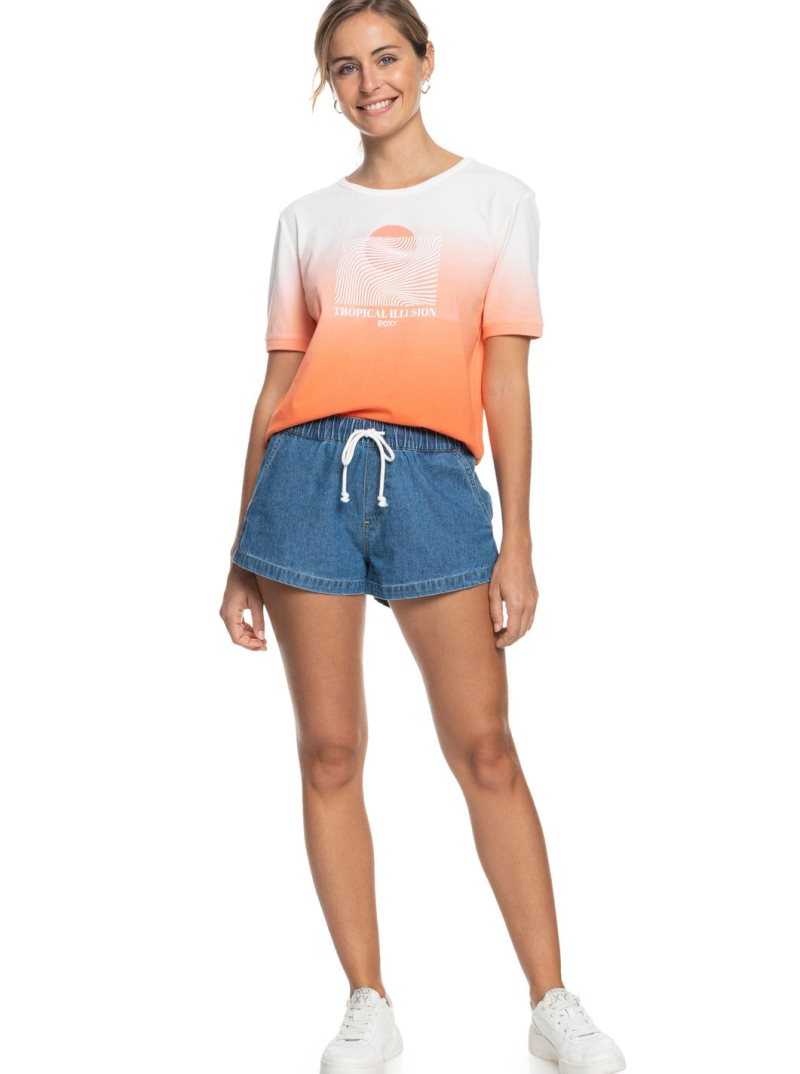 Debardeur Roxy Biarritz Vibes Corta Sleeve T-Shirt Femme Corail | 134579FZS