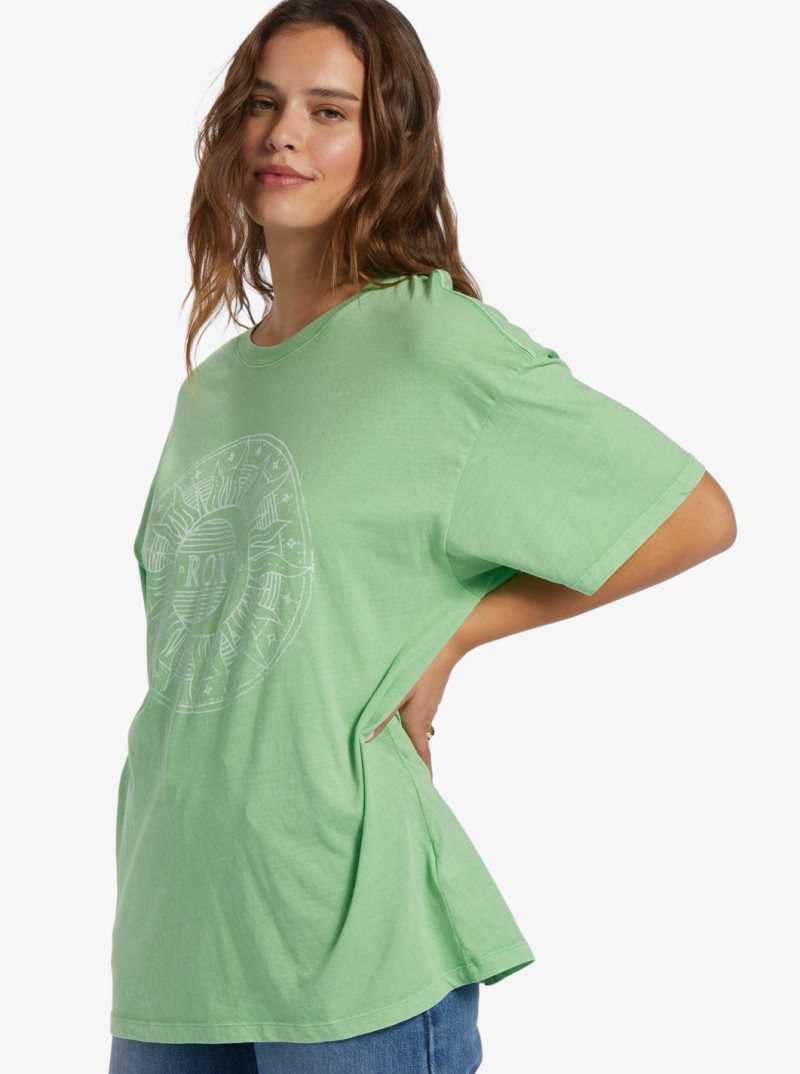 Debardeur Roxy Circle Time T-Shirt Femme Vert | 804379KHB