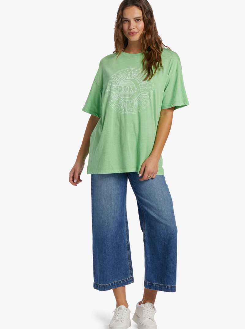 Debardeur Roxy Circle Time T-Shirt Femme Vert | 804379KHB