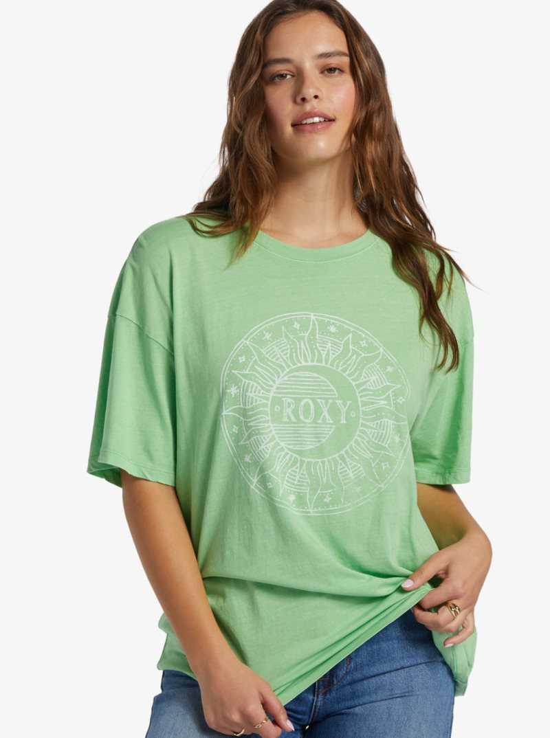 Debardeur Roxy Circle Time T-Shirt Femme Vert | 804379KHB