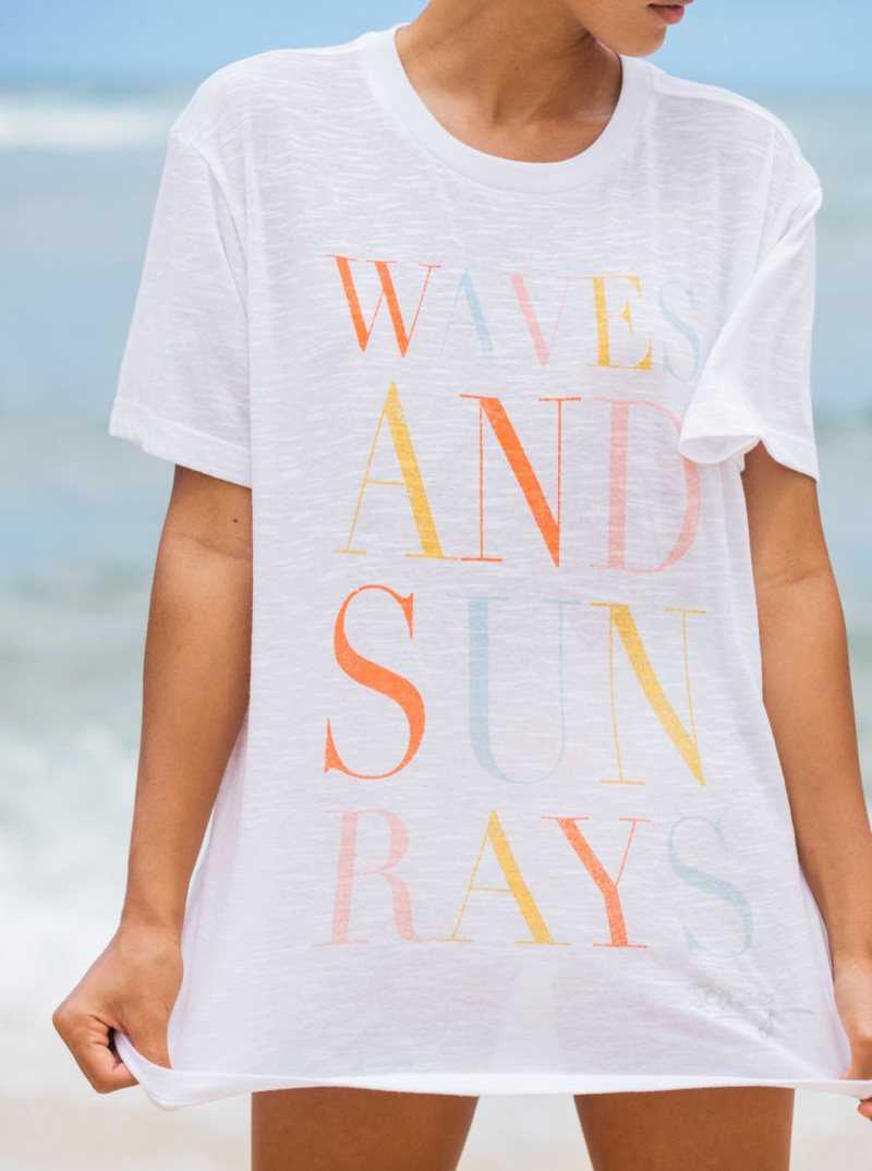Debardeur Roxy Crystal Visions Oversized T-Shirt Femme Blanche | 810294DZY