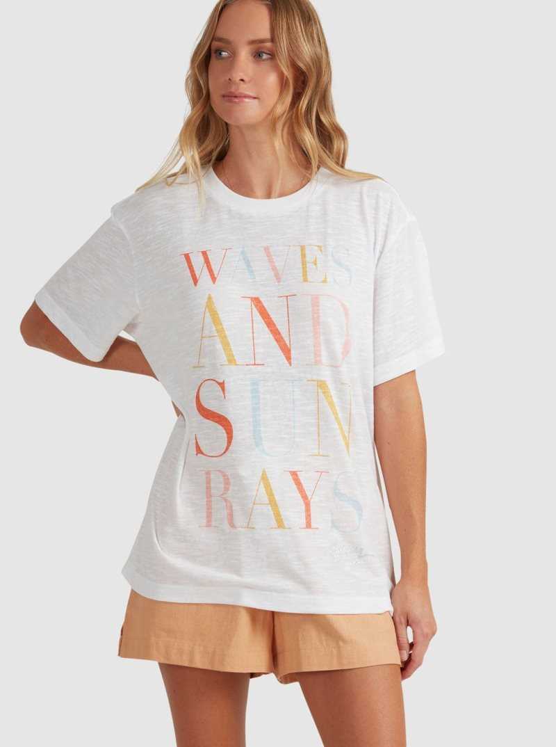 Debardeur Roxy Crystal Visions Oversized T-Shirt Femme Blanche | 810294DZY