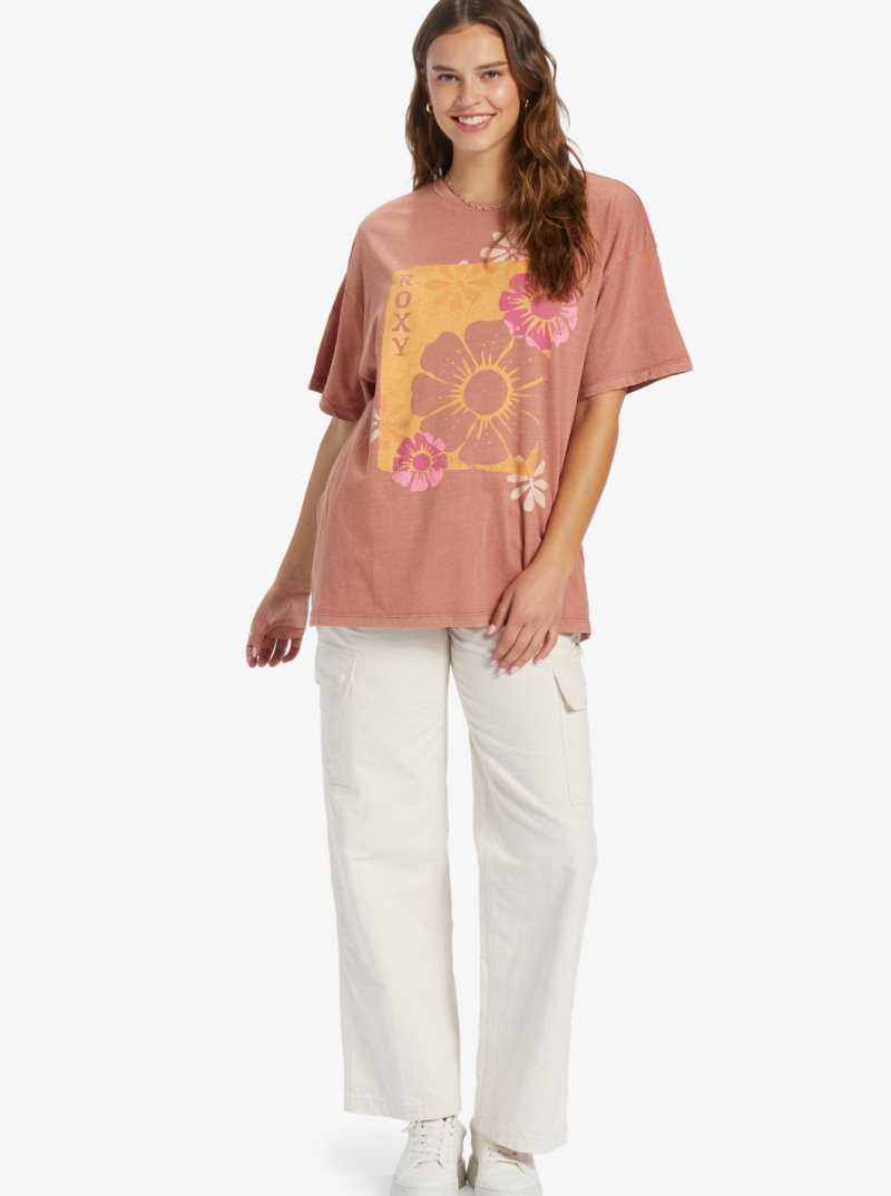 Debardeur Roxy Florals Oversized T-shirt Femme | 519287CHY